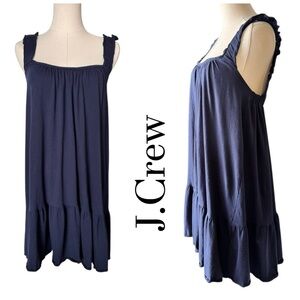 J. Crew Dark Blue Ruffle Hem Baby Doll Dress Size XS